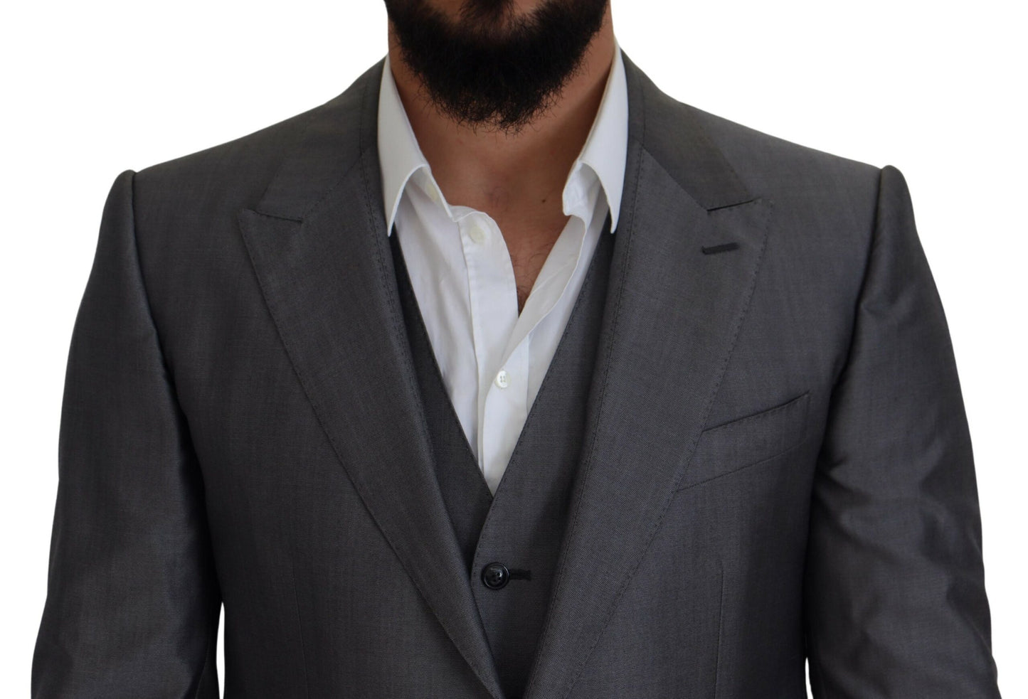 Dolce &amp; Gabbana Gray SICILIA 3 Piece Slim Fit Suit
