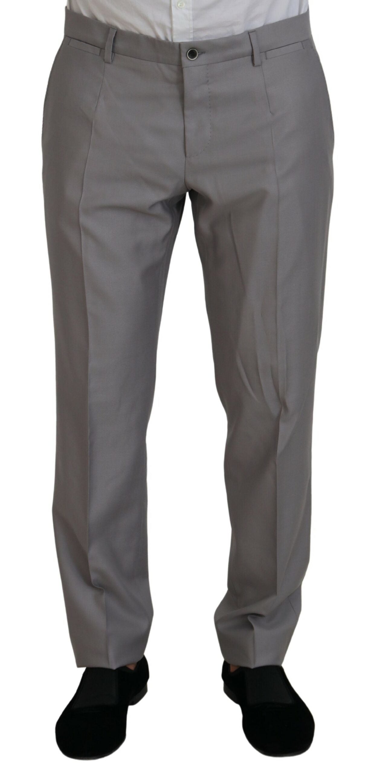 Dolce &amp; Gabbana Silver Wool Silk 3 Piece Slim Fit Suit