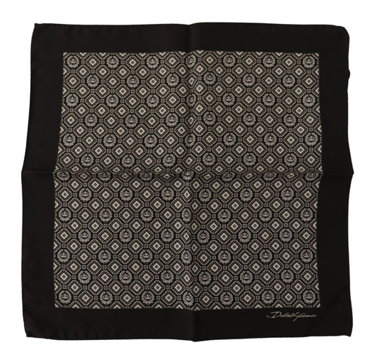 Dolce &amp; Gabbana – Quadratisches Taschentuch mit schwarzem DG-Logomuster