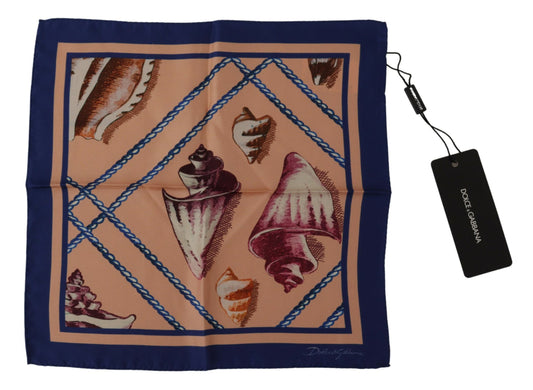 Dolce &amp; Gabbana – Quadratisches Einstecktuch aus Seide mit Muschel-Print