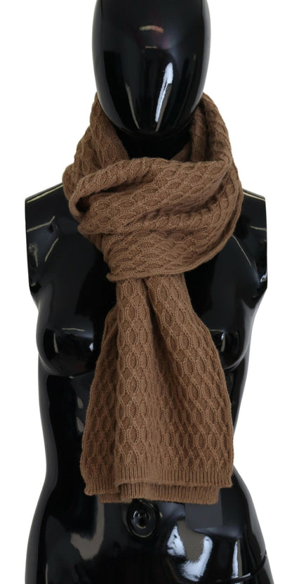 Dolce &amp; Gabbana Dunkelbrauner Wickelschal Gestrickter Kamelschal