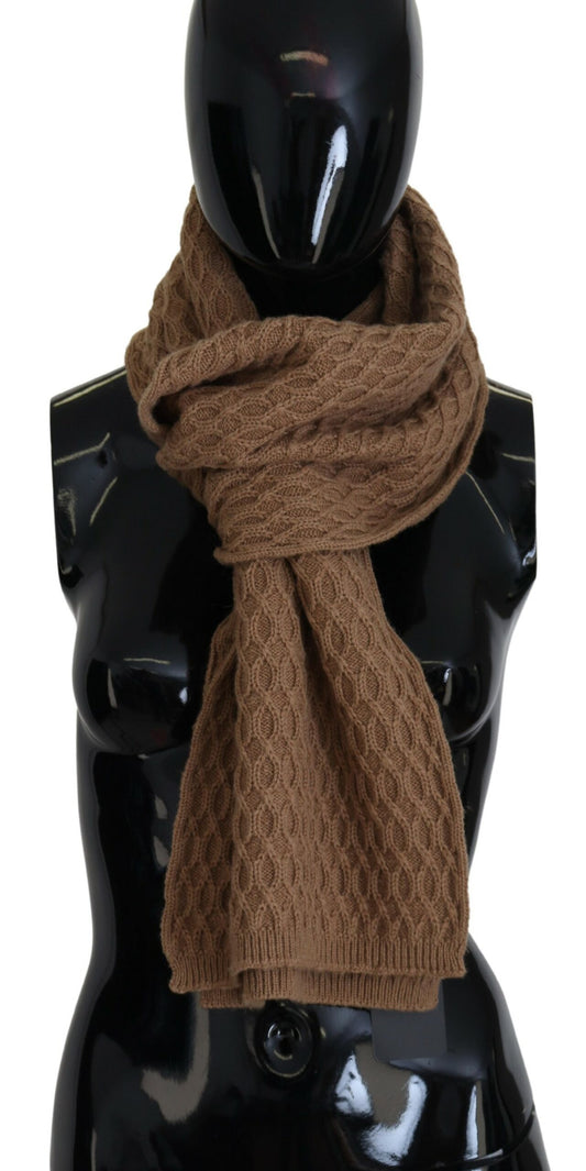 Dolce &amp; Gabbana Dunkelbrauner Wickelschal Gestrickter Kamelschal