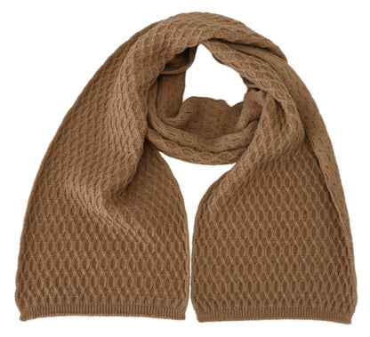 Dolce &amp; Gabbana Dunkelbrauner Wickelschal Gestrickter Kamelschal