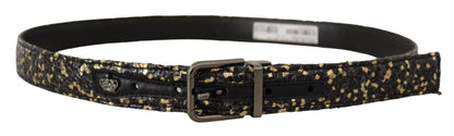 Dolce &amp; Gabbana – Zweifarbiger Ledergürtel mit Chromschnalle in Gold und Schwarz