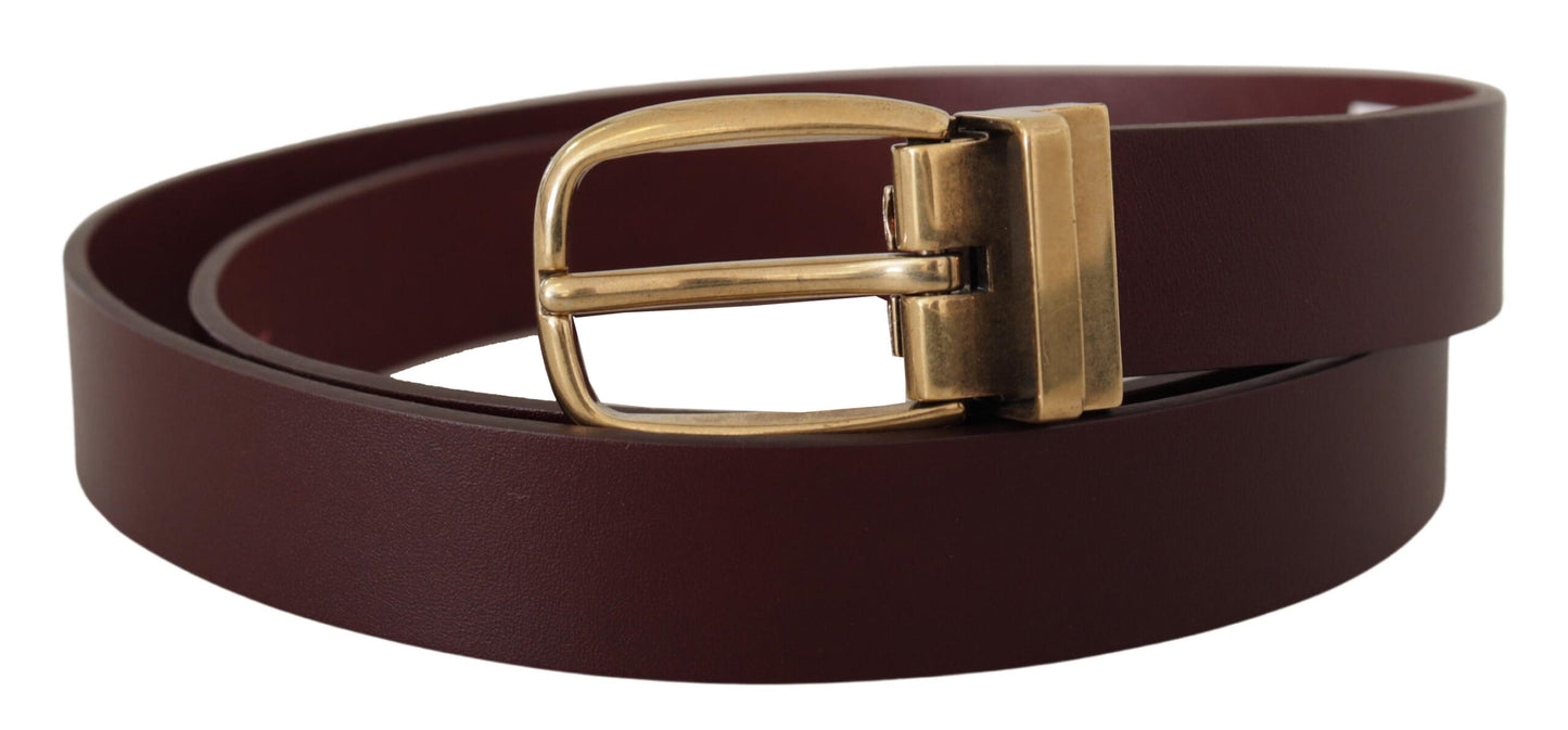 Dolce &amp; Gabbana Brauner Ledergürtel mit klassischer goldener Metallschnalle