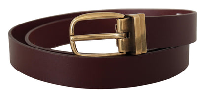 Dolce &amp; Gabbana Brauner Ledergürtel mit klassischer goldener Metallschnalle