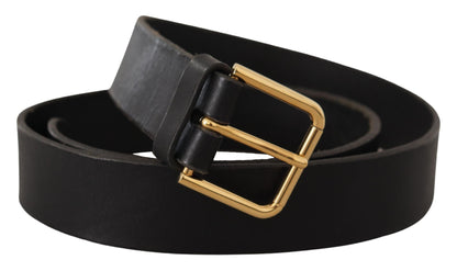 Dolce &amp; Gabbana – Brauner Gürtel aus Kalbsleder mit goldener Metall-Logoschnalle