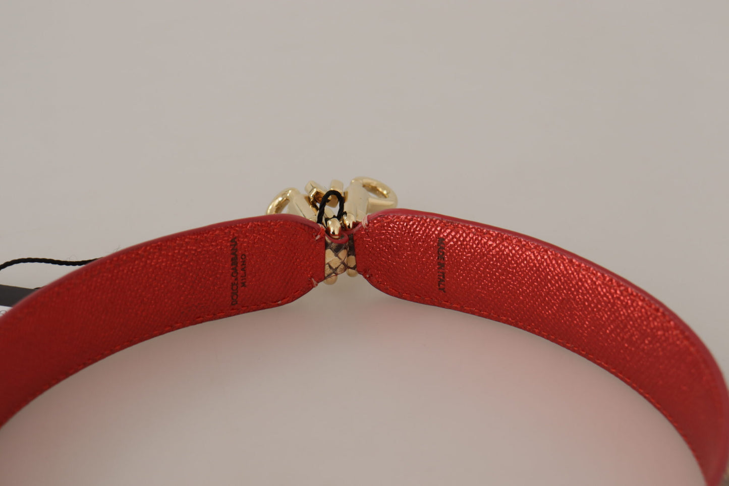 Dolce &amp; Gabbana Beige Exotic Leather Crystals Shoulder Strap