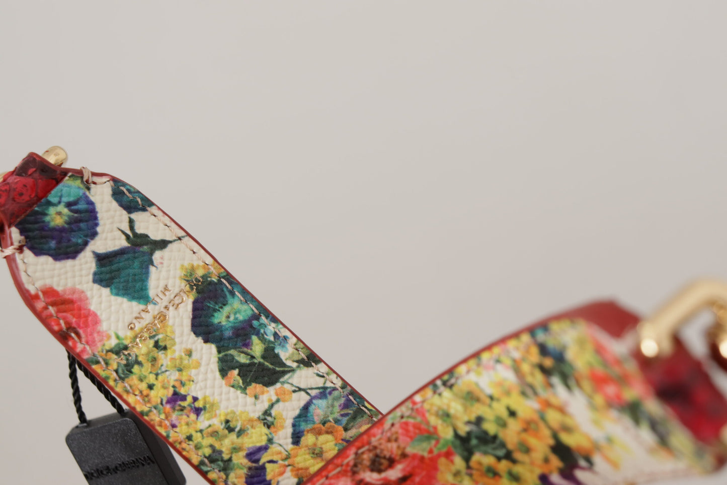 Dolce &amp; Gabbana Red Exotic Leather Crystals Reversible Shoulder Strap