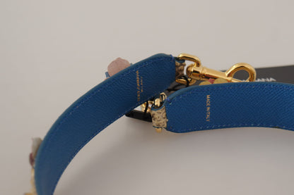 Dolce &amp; Gabbana Beige Python Leather Floral Studded Shoulder Strap