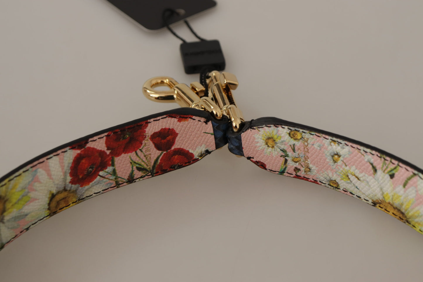 Dolce &amp; Gabbana Blue Exotic Leather Crystals Reversible Shoulder Strap