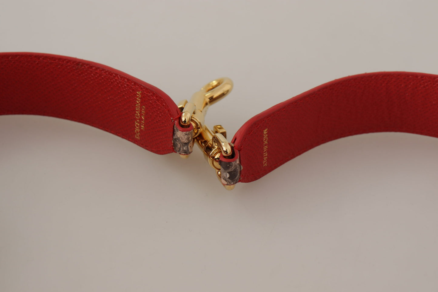 Dolce &amp; Gabbana Brown Python Leather Crystals Shoulder Strap