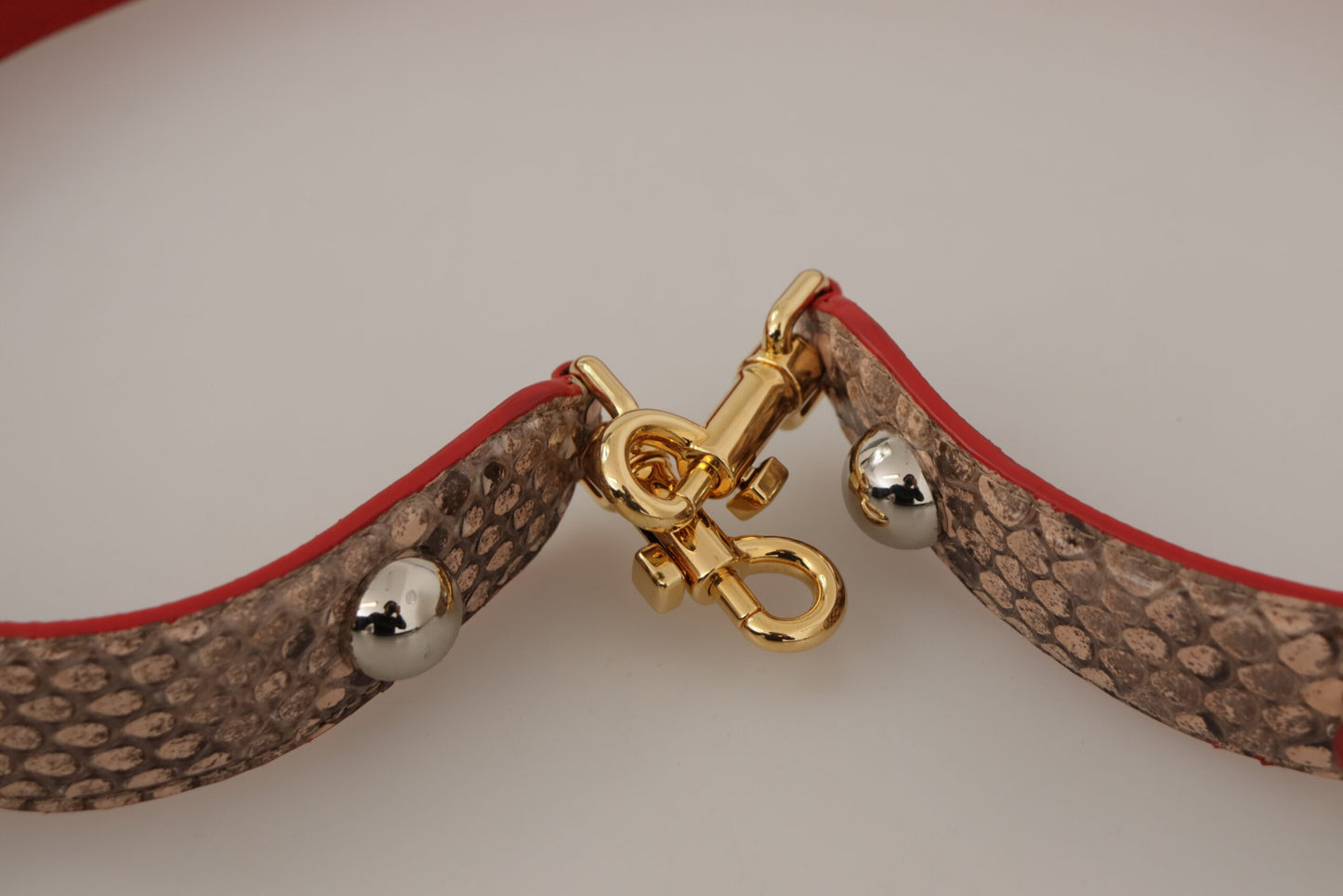 Dolce &amp; Gabbana Brown Python Leather Crystals Shoulder Strap