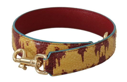 Dolce &amp; Gabbana Yellow Red Leather Gold Tone Shoulder Strap