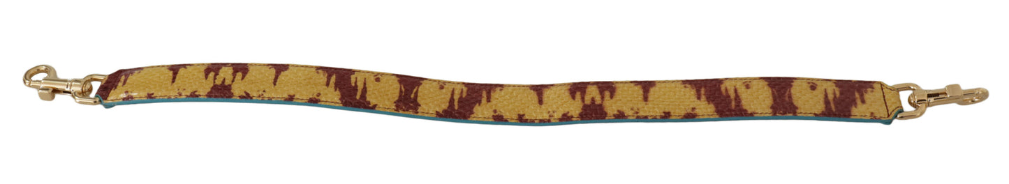 Dolce &amp; Gabbana Yellow Red Leather Gold Tone Shoulder Strap