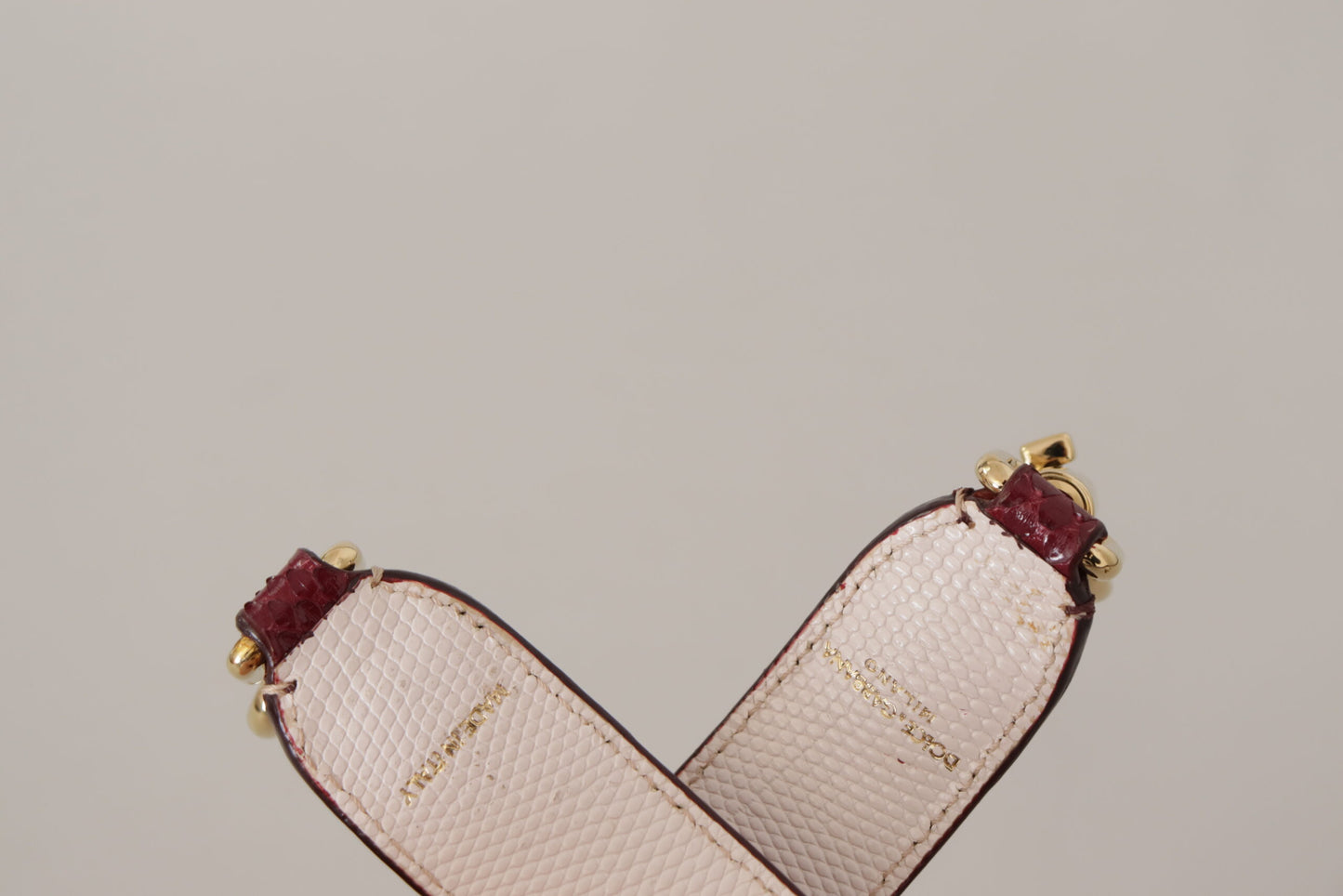 Dolce &amp; Gabbana Bordeaux Leather Crystals Bag Shoulder Strap