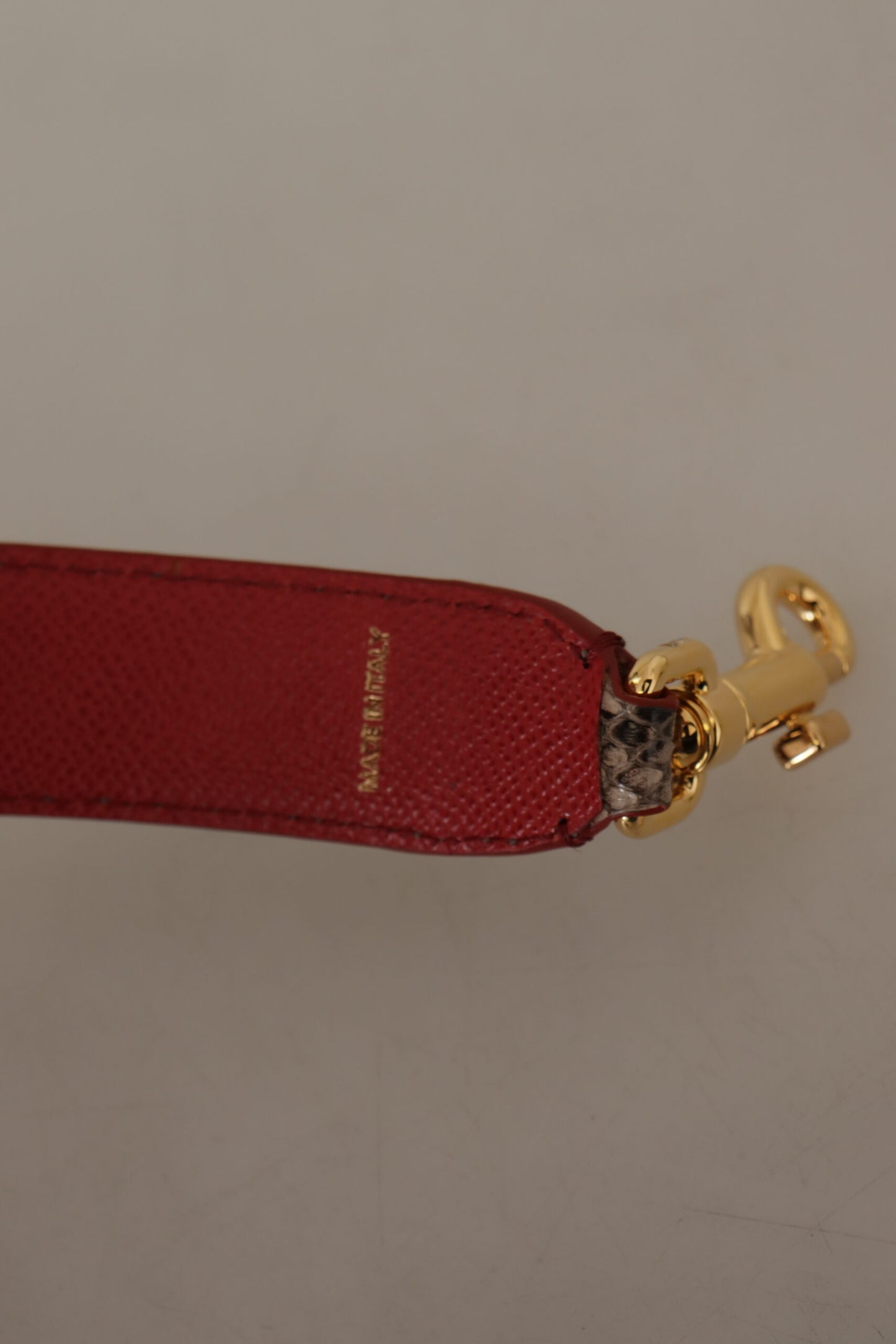Dolce &amp; Gabbana Brown Python Leather Studded Shoulder Strap