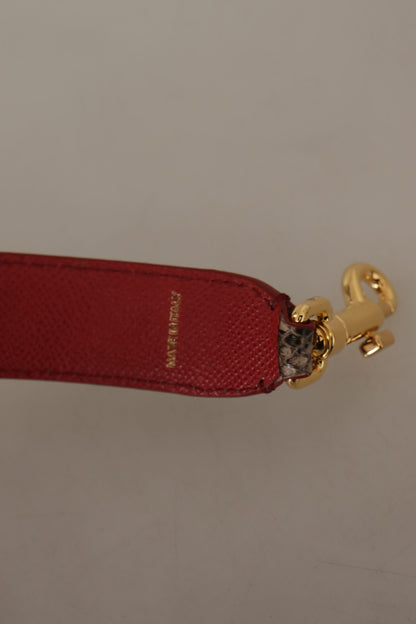 Dolce &amp; Gabbana Brown Python Leather Studded Shoulder Strap