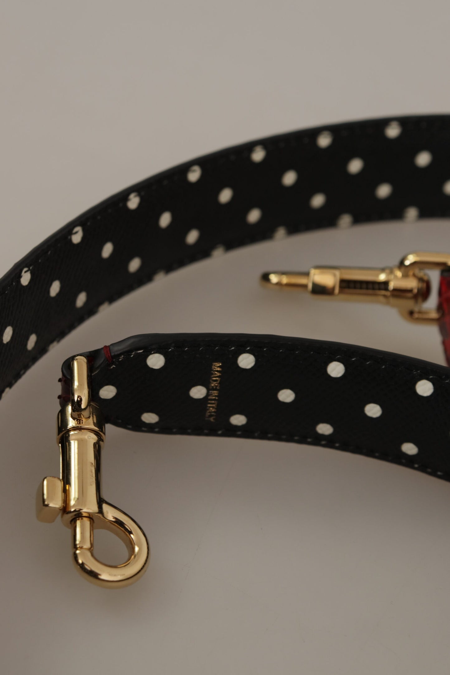 Dolce &amp; Gabbana Red Python Leather Crystals Reversible Shoulder Strap