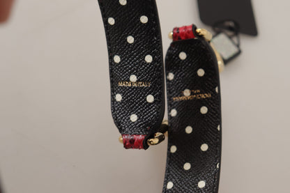 Dolce &amp; Gabbana Red Python Leather Crystals Reversible Shoulder Strap