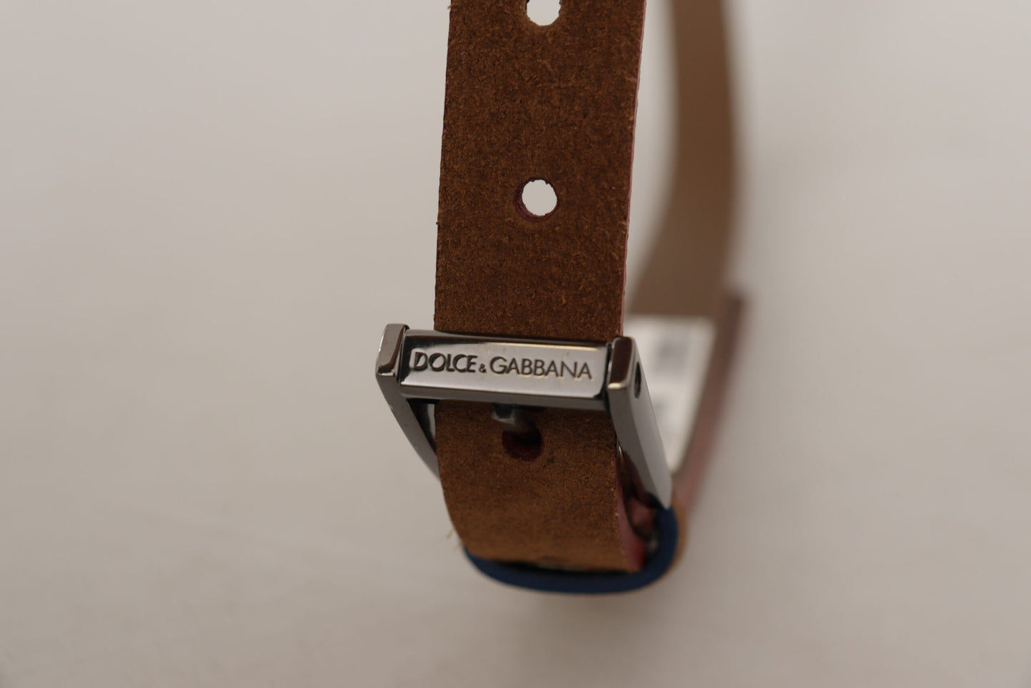 Dolce &amp; Gabbana – Brauner Gürtel mit Metallschnalle und Logogravur