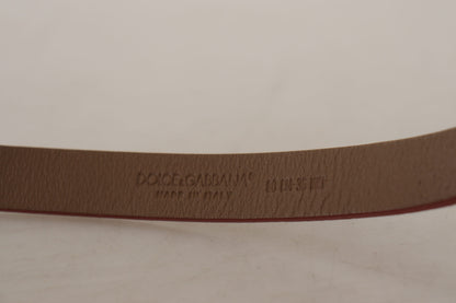 Dolce &amp; Gabbana – Brauner Gürtel mit Metallschnalle und Logogravur