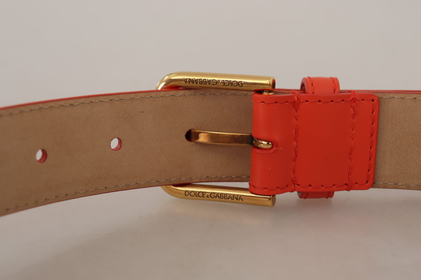 Dolce &amp; Gabbana – Devotion – Mikrotasche aus orangefarbenem Leder mit Herzmotiv und Kopfhörergürtel