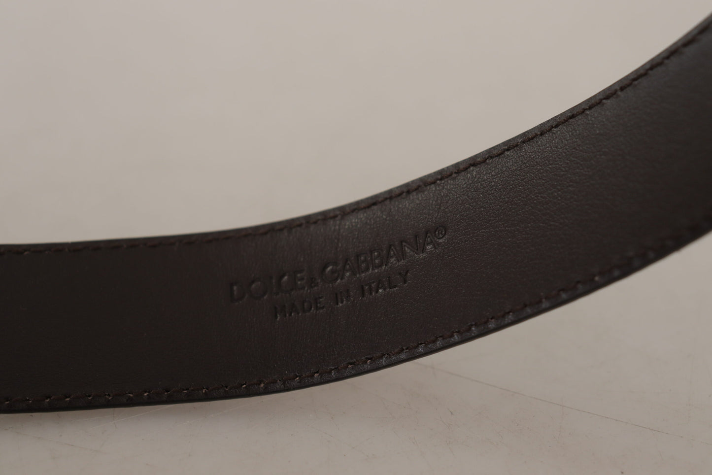 Dolce &amp; Gabbana Brauner Amore-Gürtel aus exotischem Leder mit Animal-Print und Logo-Schnalle