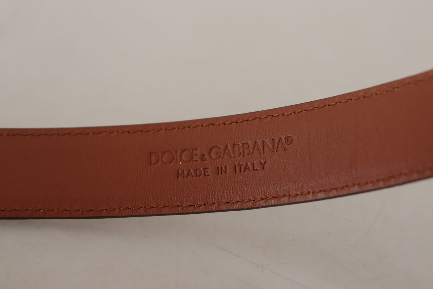 Dolce &amp; Gabbana – Brauner Ledergürtel mit Leopardenprägung und Schnalle
