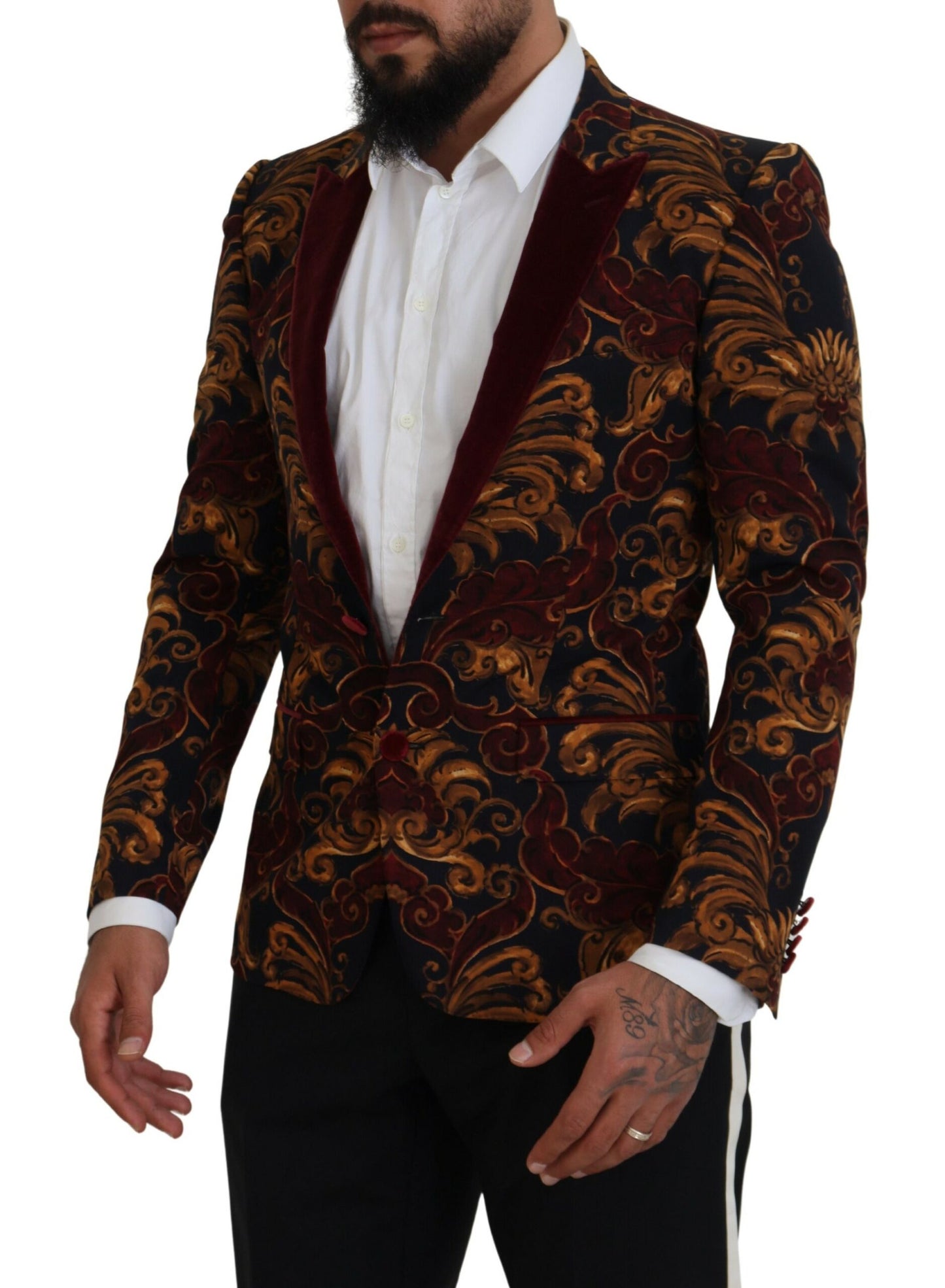 Dolce &amp; Gabbana – Einreihiger Martini-Blazer mit mehrfarbigem Blumenmuster