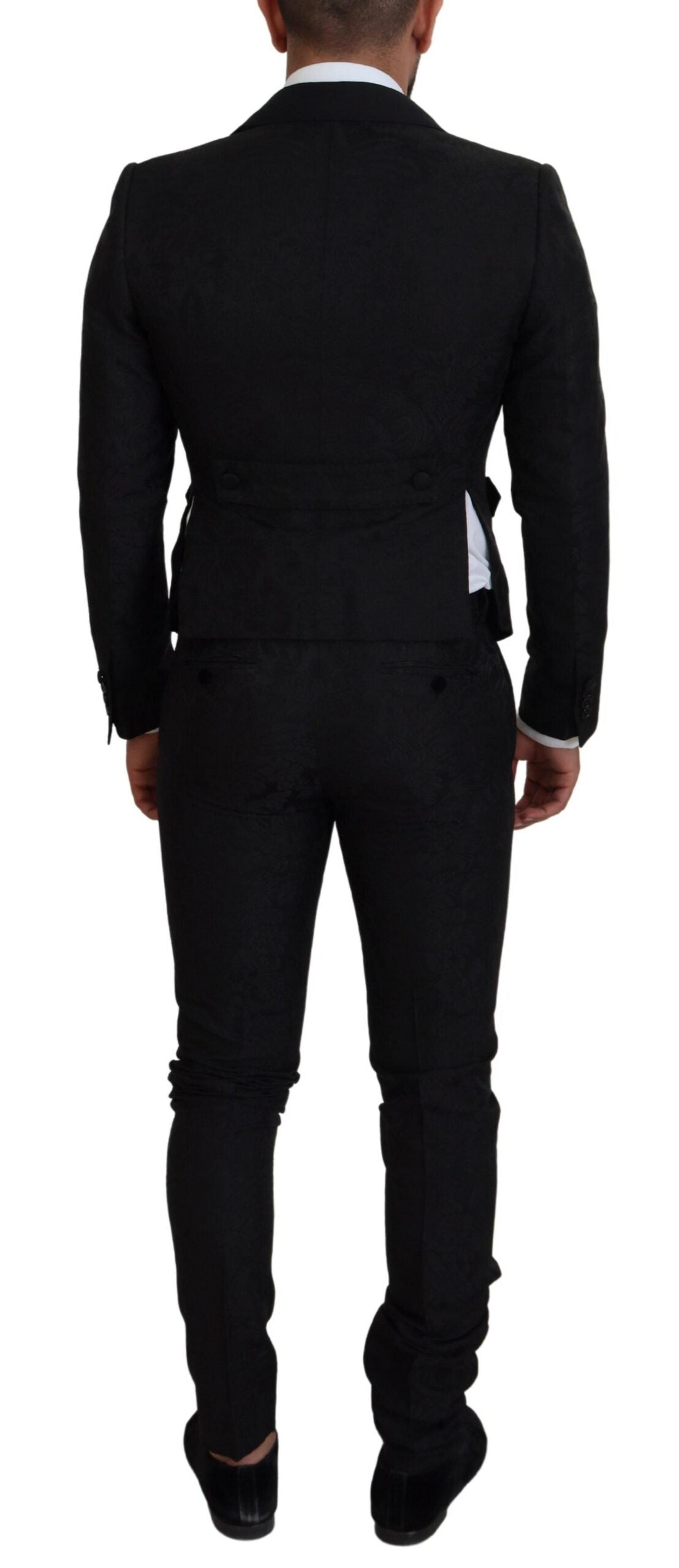 Dolce &amp; Gabbana Black Polyester Men 2 Piece MARTINI Suit