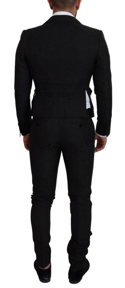Dolce &amp; Gabbana Black Polyester Men 2 Piece MARTINI Suit