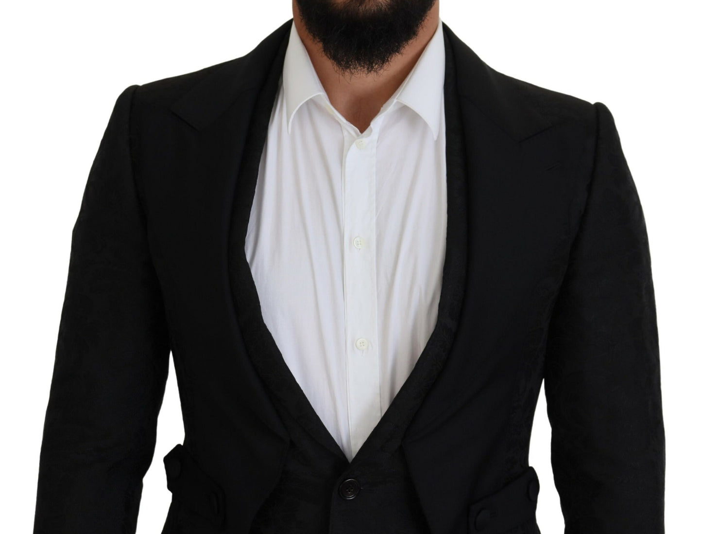 Dolce &amp; Gabbana Black Polyester Men 2 Piece MARTINI Suit