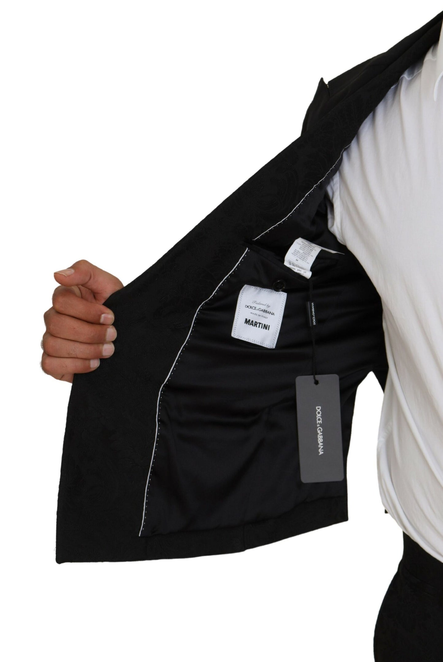 Dolce &amp; Gabbana Black Polyester Men 2 Piece MARTINI Suit