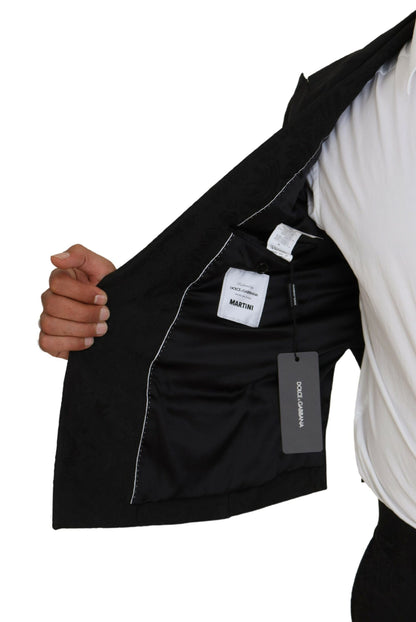 Dolce &amp; Gabbana Black Polyester Men 2 Piece MARTINI Suit