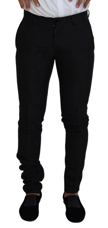 Dolce &amp; Gabbana Black Polyester Men 2 Piece MARTINI Suit