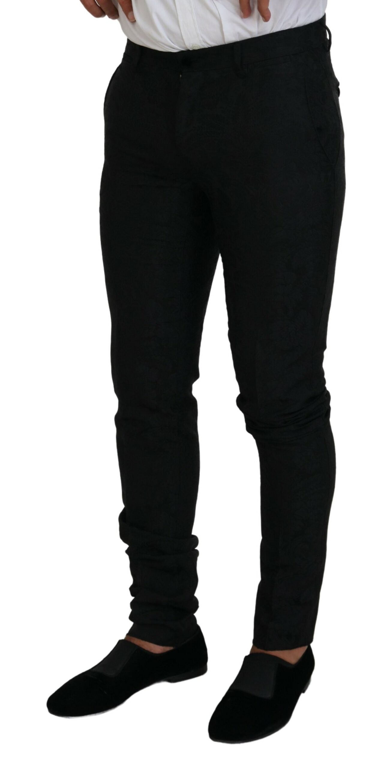 Dolce &amp; Gabbana Black Polyester Men 2 Piece MARTINI Suit