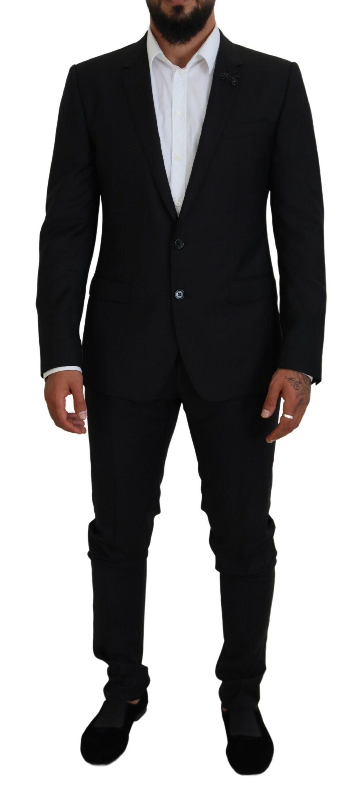Dolce &amp; Gabbana Black Single Breasted 2 Piece MARTINI Suit
