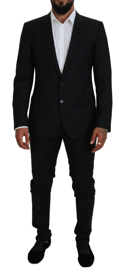Dolce &amp; Gabbana Black Single Breasted 2 Piece MARTINI Suit