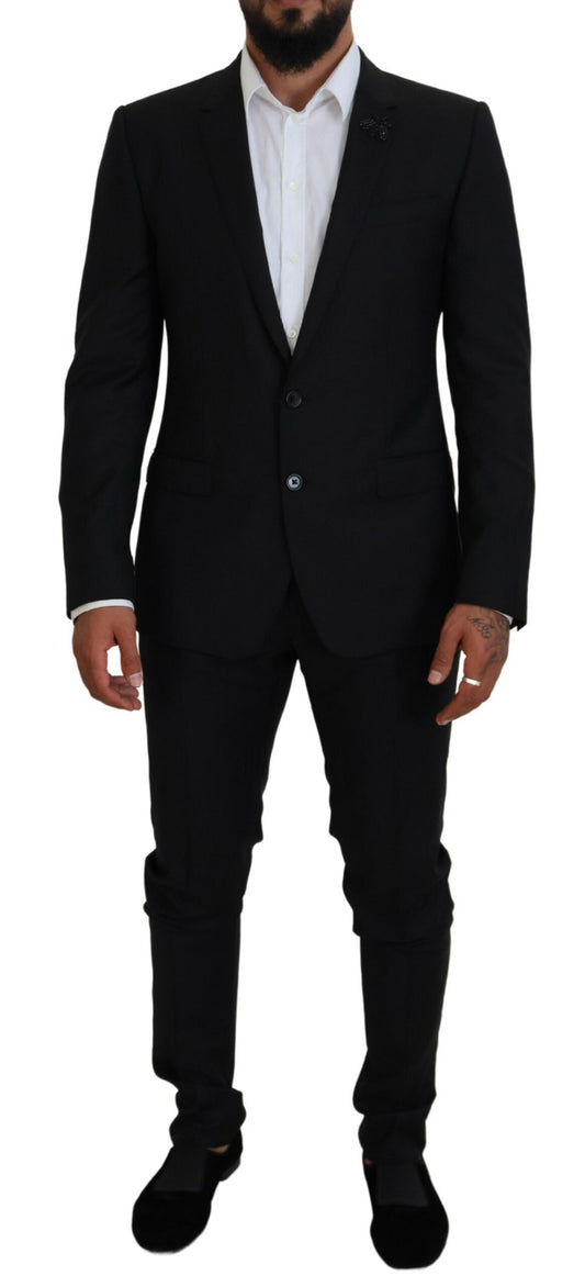 Dolce &amp; Gabbana Black Single Breasted 2 Piece MARTINI Suit