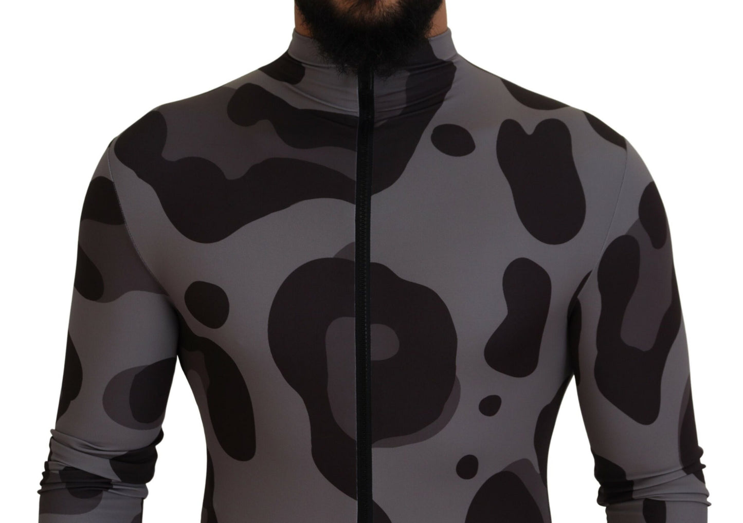 Dolce &amp; Gabbana Gray Patterned Polyester Wetsuit Swimwear