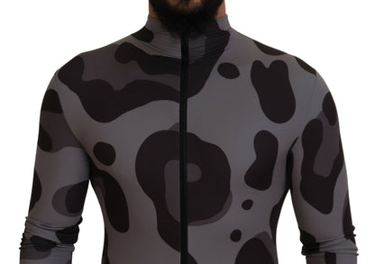 Dolce &amp; Gabbana Gray Patterned Polyester Wetsuit Swimwear