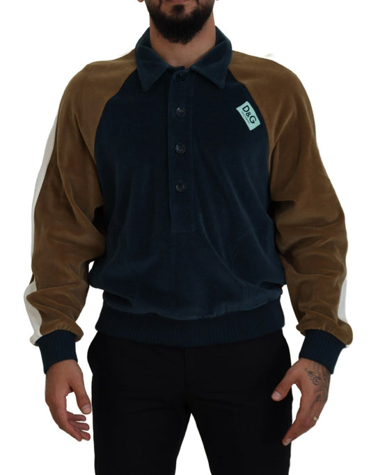 Dolce &amp; Gabbana Mehrfarbiger Pullover aus Baumwolle mit Kragen