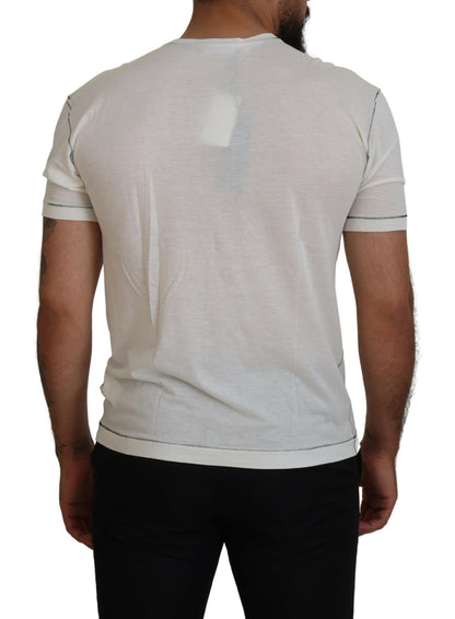 Dolce &amp; Gabbana – Weißes bedrucktes Kurzarm-T-Shirt für Herren