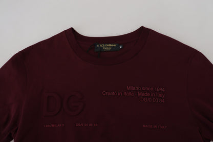 Dolce &amp; Gabbana – Kastanienbraunes, bedrucktes T-Shirt mit kurzen Ärmeln für Herren
