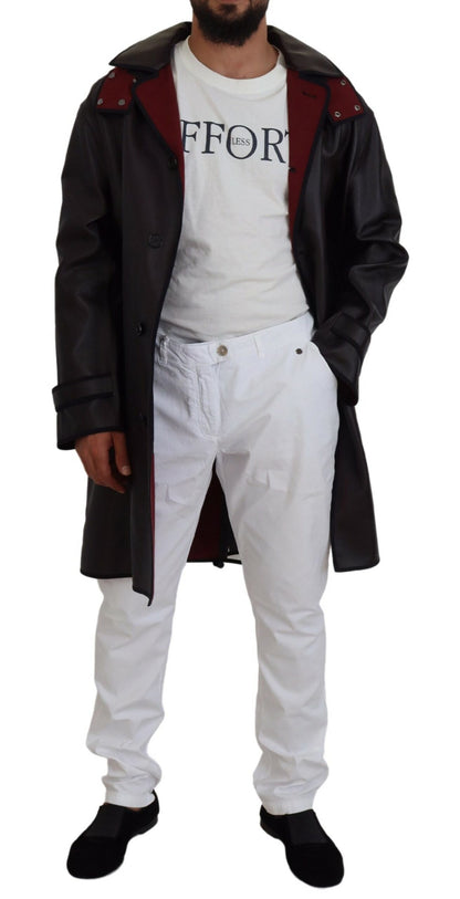 Dolce &amp; Gabbana Black Trench Hooded Parka Cotton Jacket