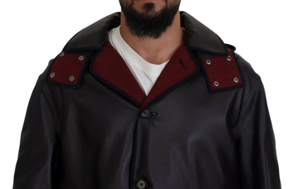 Dolce &amp; Gabbana Black Trench Hooded Parka Cotton Jacket