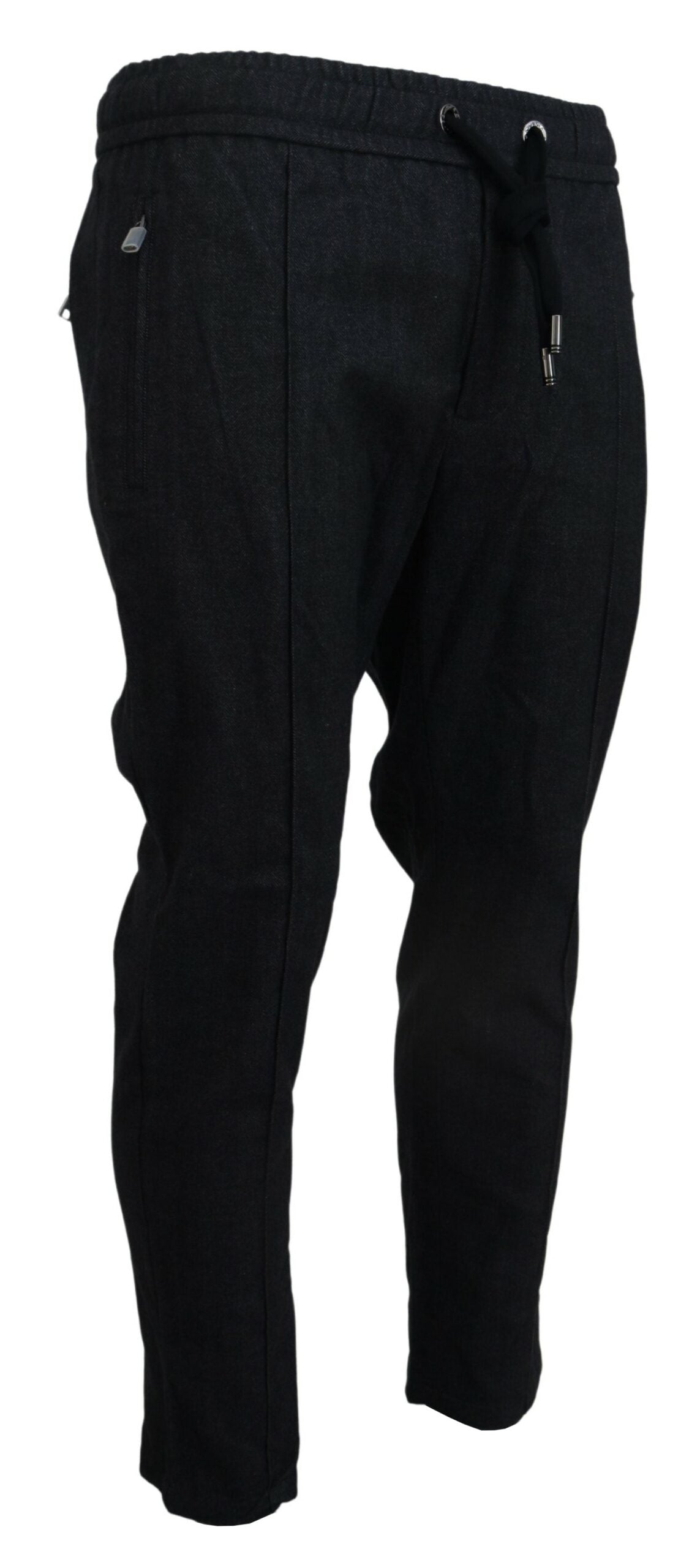 Dolce &amp; Gabbana Graue konische Baumwollhose aus Baumwolle