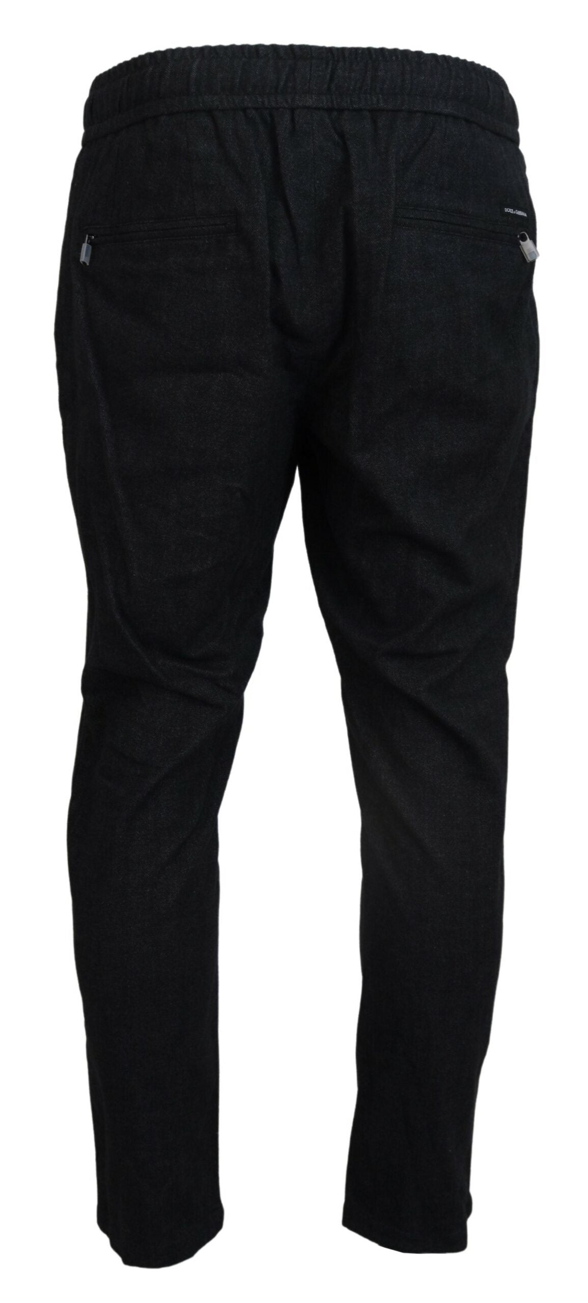 Dolce &amp; Gabbana Graue konische Baumwollhose aus Baumwolle