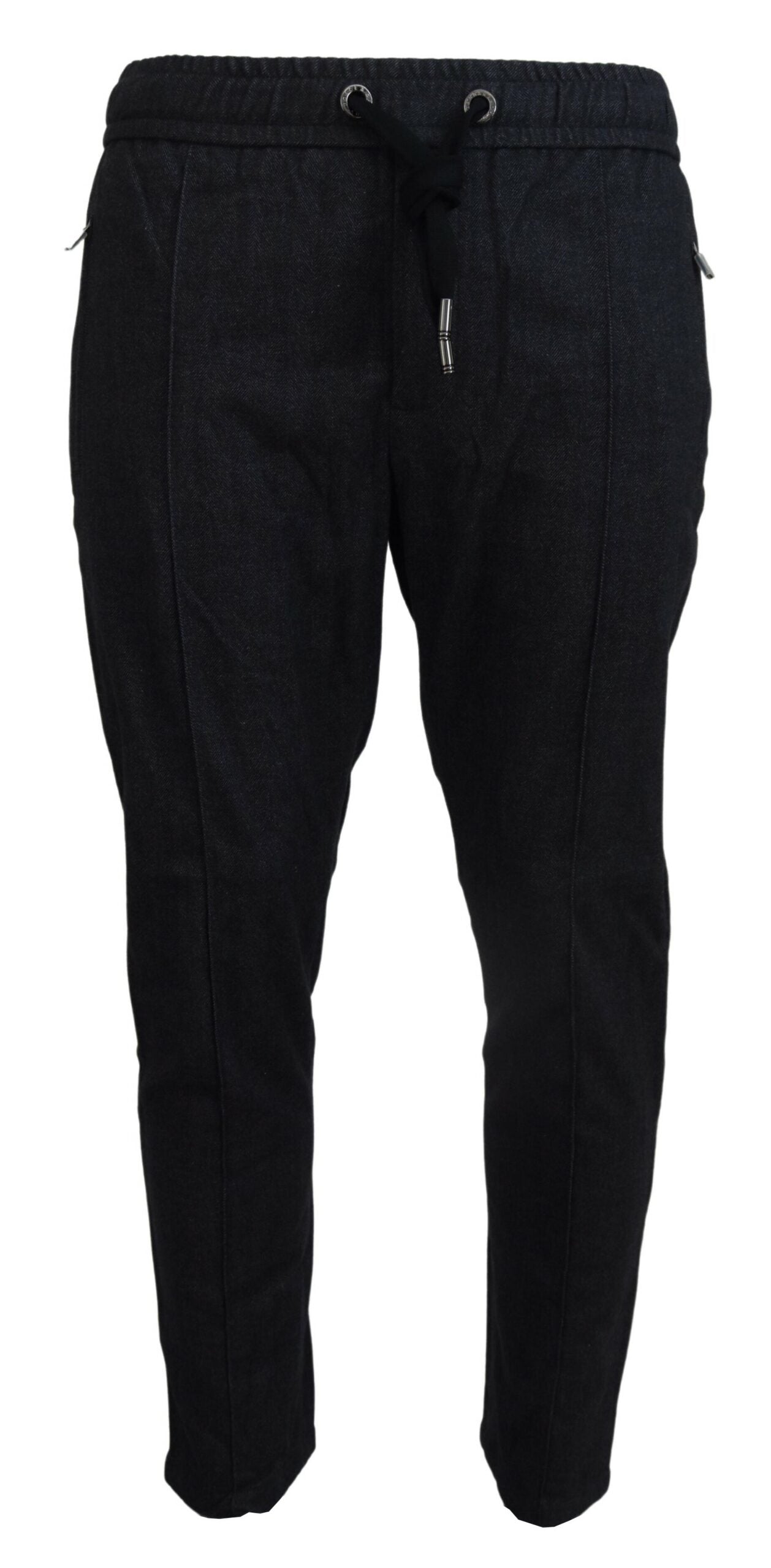Dolce &amp; Gabbana Graue konische Baumwollhose aus Baumwolle